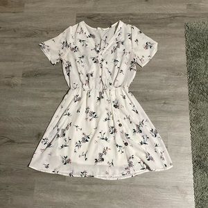 Sienna Sky Floral Dress in White with liner